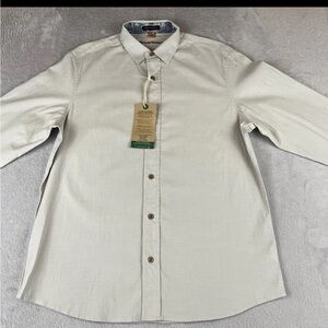 Tailor Vintage Airotec mens long sleeve gray button up work shirt size Medium